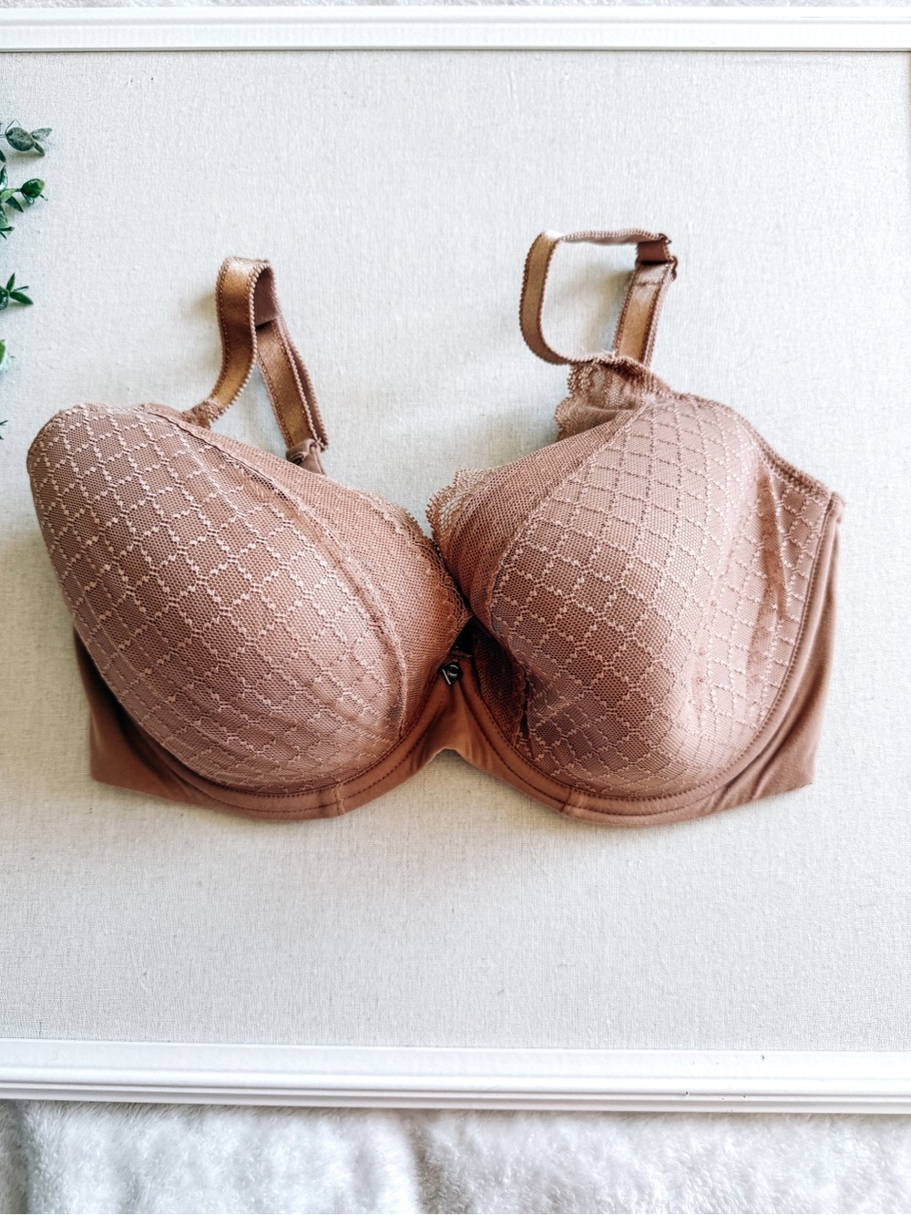 Chantelle C Magnifique T Shirt Bra Nude Lace Underwire Full Coverage 36DDDD 36F